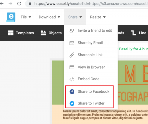 share your infographic on facebook and twitter