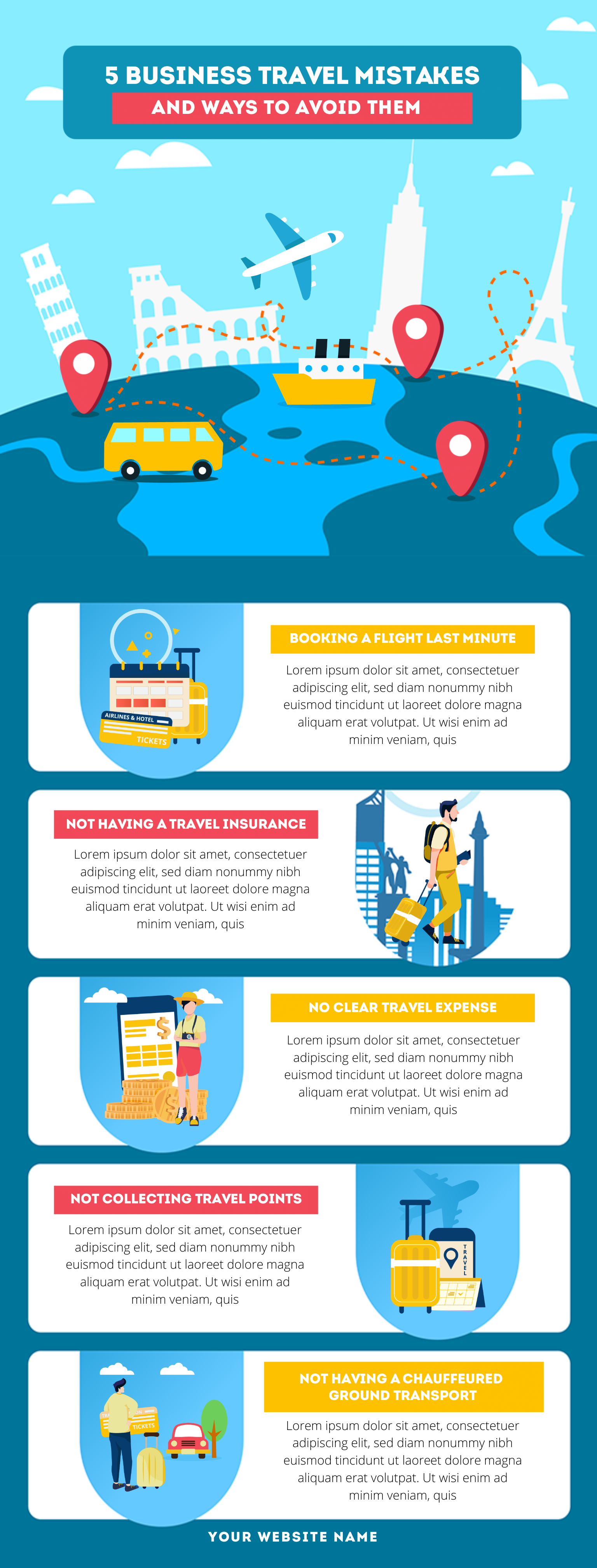Business travel infographic template